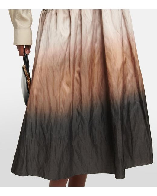 Vince Multicolor Printed High-Rise Satin Skirt