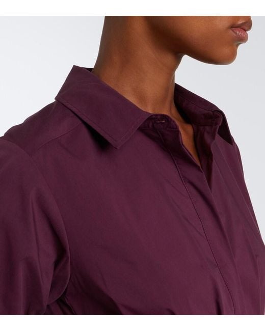Jonathan Simkhai Purple Jazz Pleated Cotton Poplin Shirt Dress