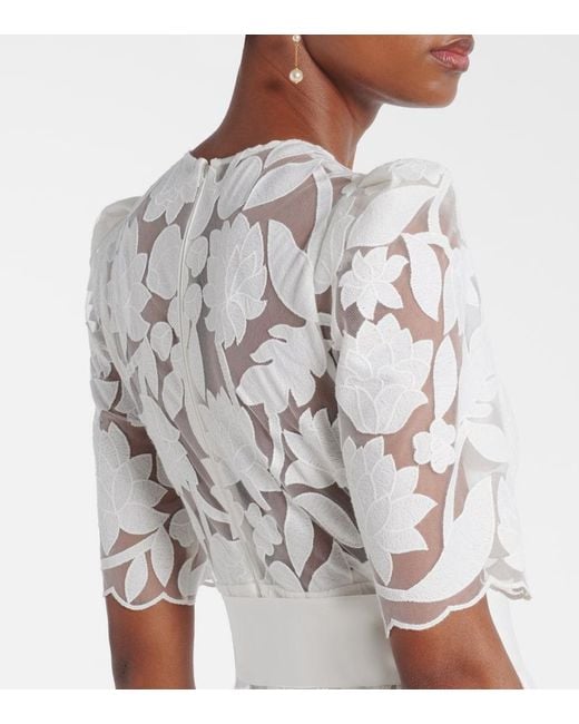 Elie Saab White Bestickte Robe