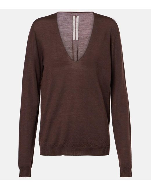 Rick Owens Brown Wool Sweater
