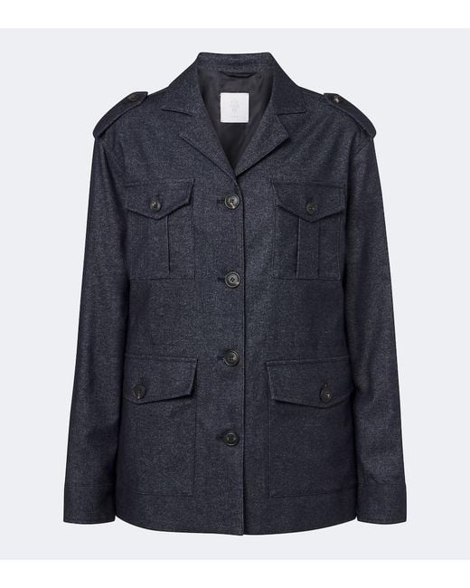 Eleventy Blue Wool, Cotton, And Cashmere-Blend Jacket