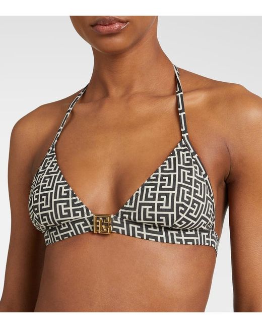 Bikini Con Monograma Balmain de color Black