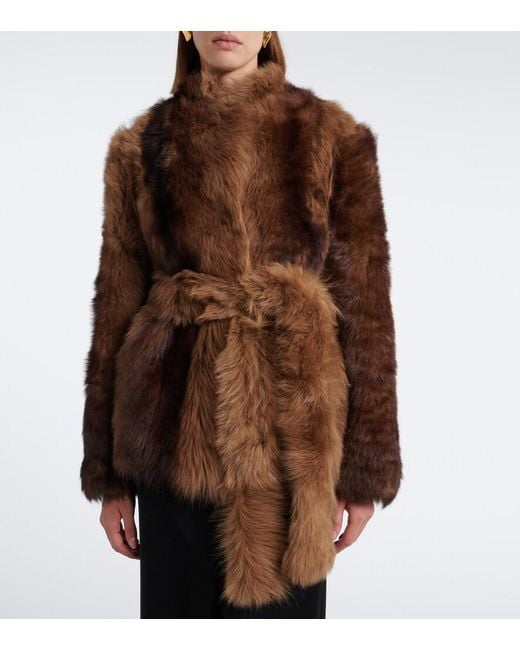 Nour Hammour Brown Elsa Shearling Jacket