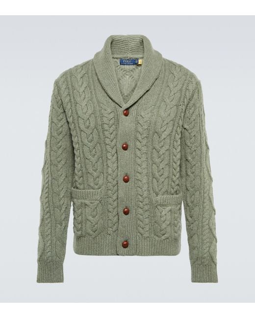 Polo Ralph Lauren Green Cable-knit Wool And Cashmere Cardigan for men