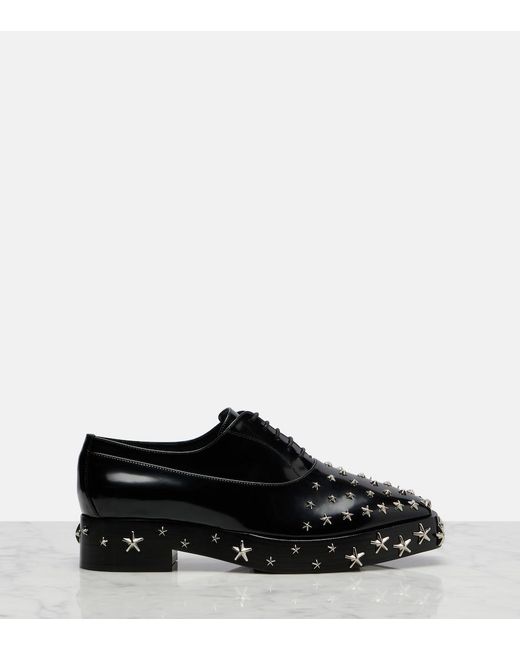Noir Kei Ninomiya Black X Jimmy Choo Embellished Leather Oxford Shoes