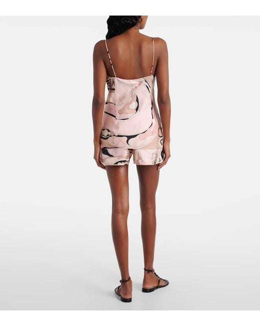 Emilio Pucci Pink Orchidee Silk Twill Camisole