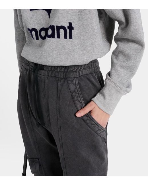 Isabel Marant Gray Peorana Cotton Cargo Pants
