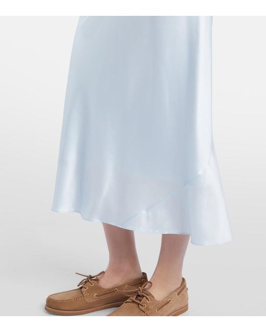 Dorothee Schumacher Blue Sense Of Shine Satin Midi Skirt