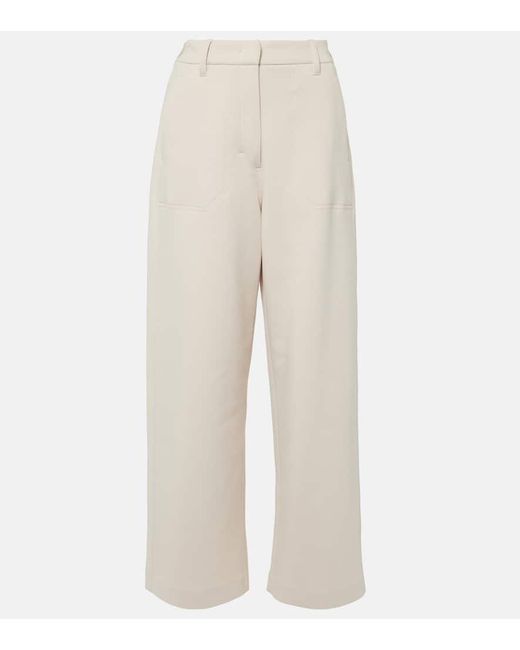 Pantaloni regular in jersey di Max Mara in White