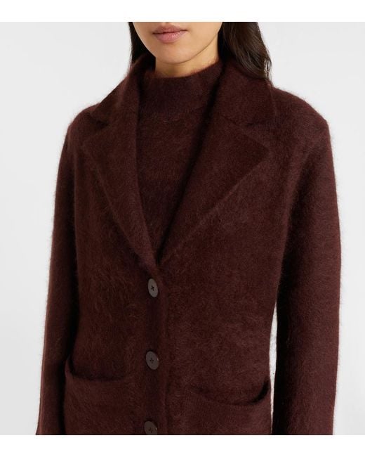 Dorothee Schumacher Purple Fluffy Statement Wool-Blend Coat