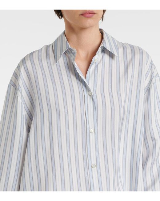Gucci White Striped Silk Shirt