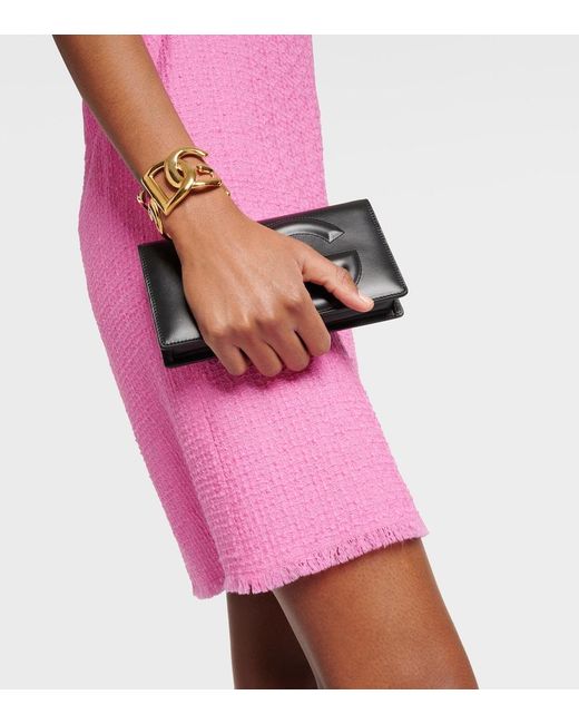 Dolce & Gabbana Pink Raschel Dg Tweed Minidress