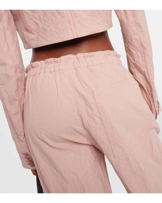 Acne Pink Paginol Cotton-blend Wide-leg Pants