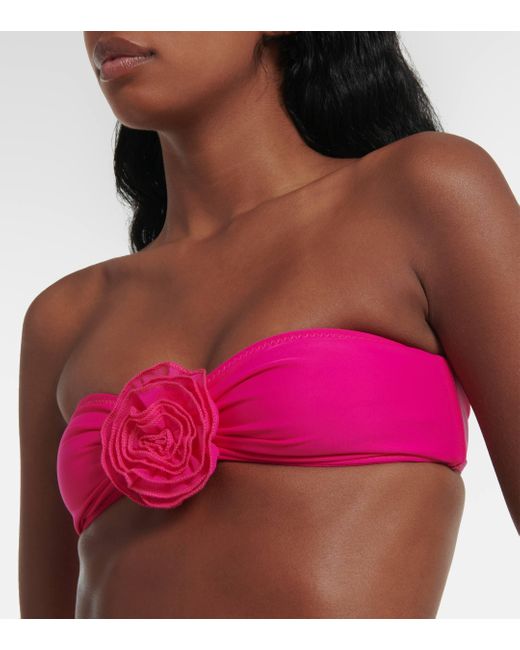 SAME Pink Rose Bandeau Bikini Top