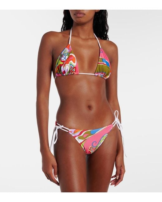 Emilio Pucci White Printed Bikini Bottoms