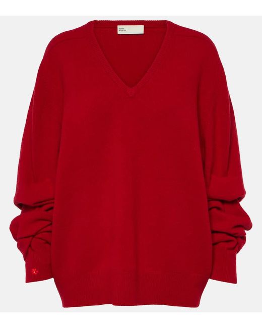 Pullover in misto lana di Tory Burch in Red