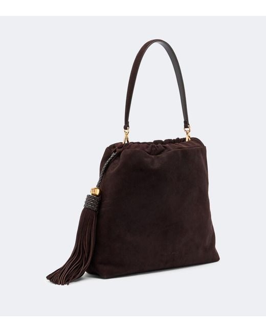 Etro Brown Kalispera Medium Suede Shoulder Bag