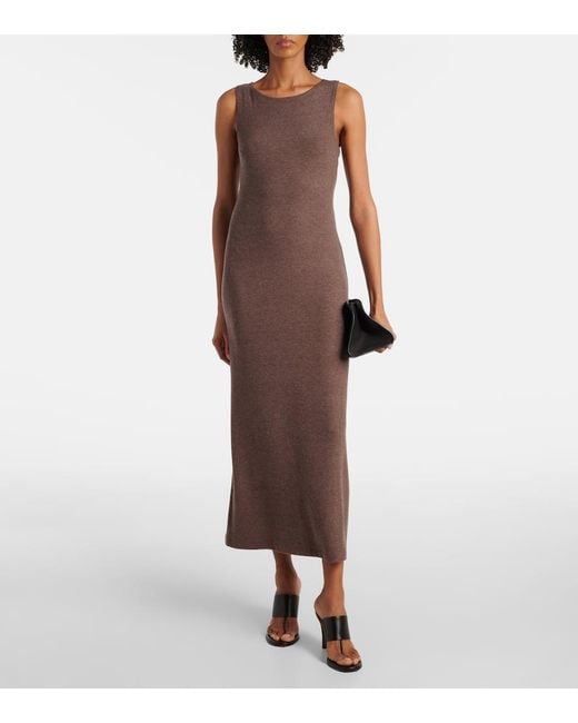 Vestido Midi Lauren De Jersey Sin Mangas Leset de color Brown