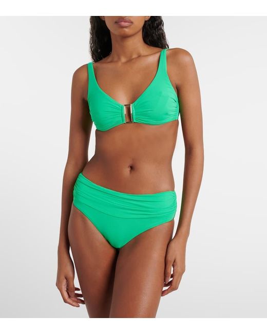 Slip bikini Bel Air con ruches di Melissa Odabash in Green