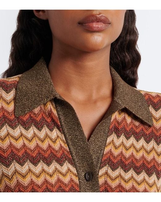 Faithfull The Brand Multicolor Raya Chevron Lame Polo Sweater