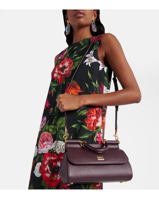 Dolce & Gabbana Purple Tote Bag Sicily Ew Small Aus Leder