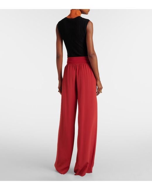 Joseph Red Rihani Silk Wide-Leg Pants