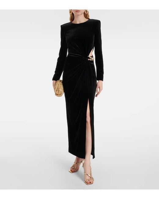 Abito Lungo Con Cut-Out di Self-Portrait in Black