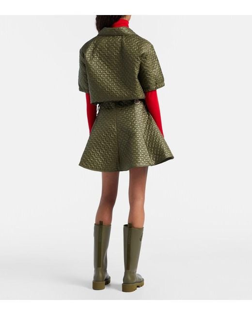 Moncler Green Floral Miniskirt