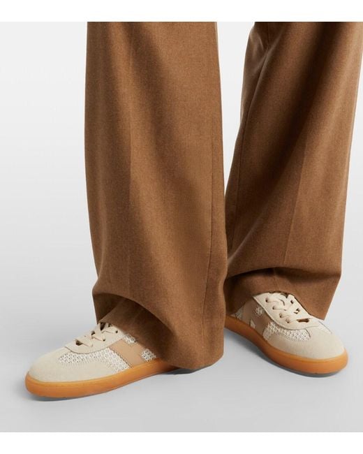 Hogan White Cool Suede Sneakers