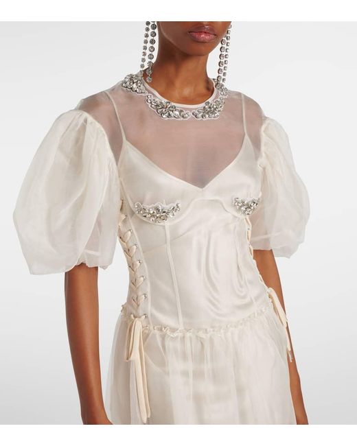 simone rocha corset dress simonerocha_ 5 Ever! !! Dress: Simone Rocha Stylist: @malinajoseph Hair:  @hoshounkpatin Makeup: @emikaneko using @farahomidibeauty Tailor: Olga  @carol_ai_studio Earrings: @sauer Ring: @nikoskoulisjewels Bag: @theveil  Shoes: @giuseppezanotti Assistant