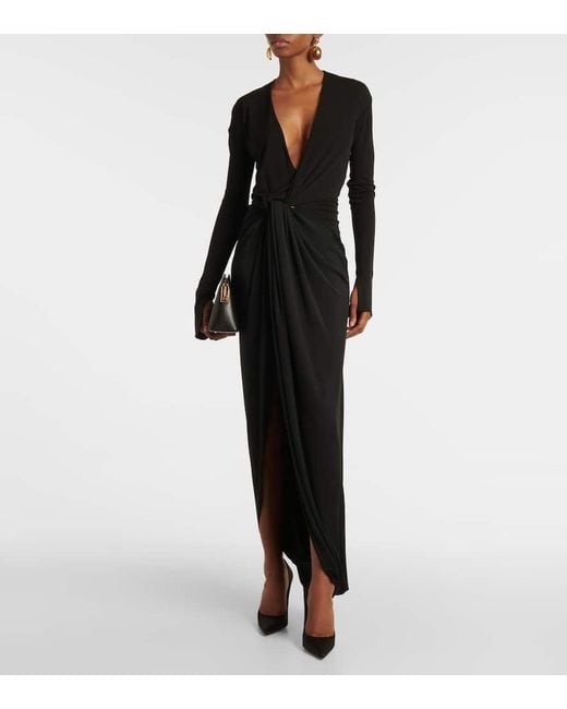 Robe Longue En Jersey Victoria Beckham en coloris Black