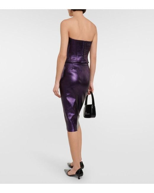 Stouls Blue Rosalia Metallic Leather Bustier