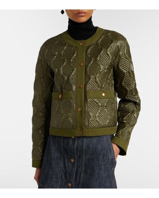 Moncler Green Libellule Quilted Down Jacket