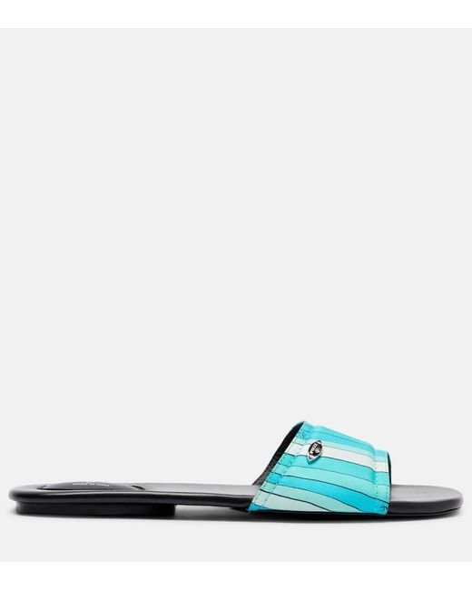 Emilio Pucci Blue Yummy Iride Slides