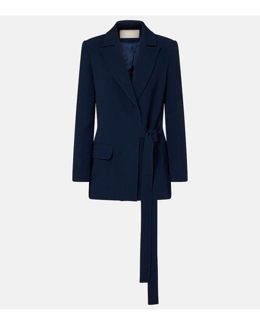 Elie Saab Blue Belted Blazer