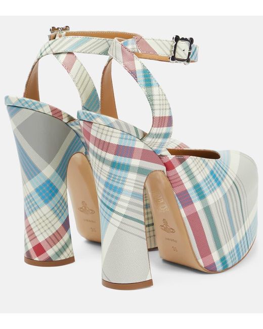 Vivienne Westwood Metallic Vargas Checked Leather Platform Pumps
