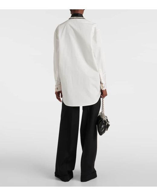 Gucci White Embellished Cotton Poplin Shirt