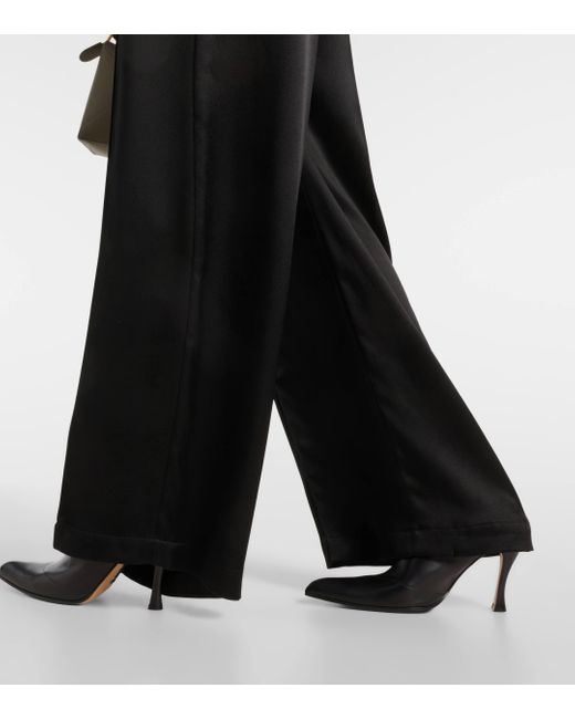 Pantalon ample en soie Loewe en coloris Black