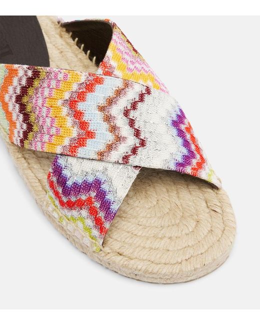 Missoni Multicolor Harlow Zigzag Lame Espadrille Sandals