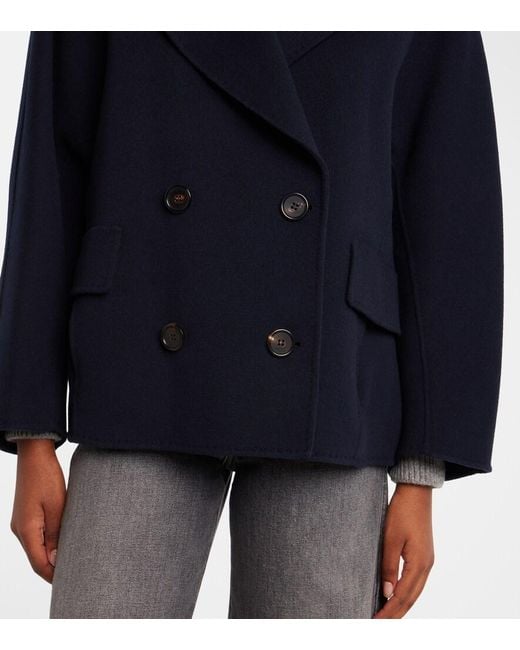 Max Mara Blue Virgin Wool Coat