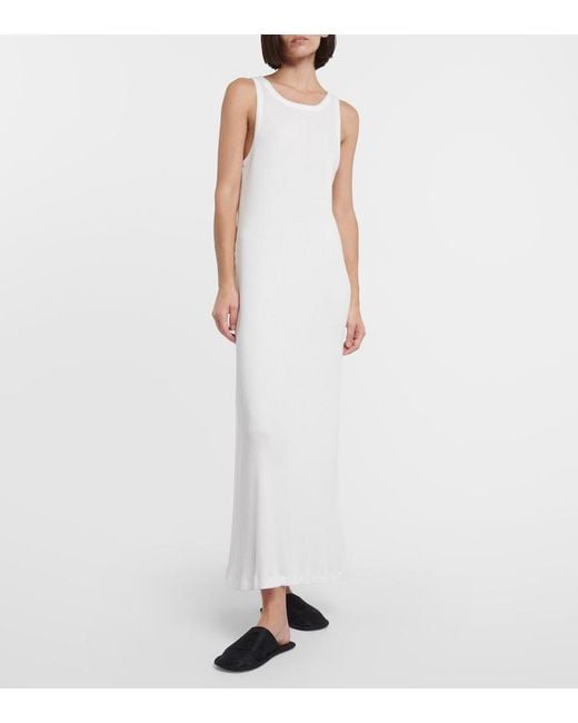 The Row White Yule Cotton Midi Dress