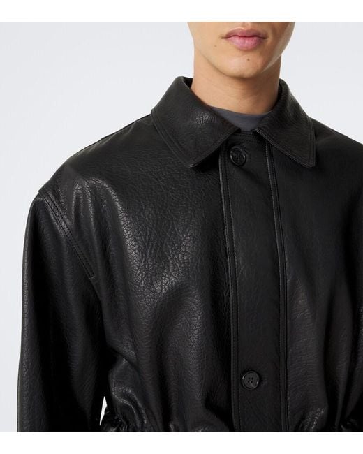 Arma Black Mavis Leather Jacket for men