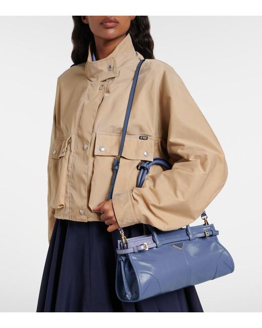 Prada Blue Bonnie Medium Leather Shoulder Bag