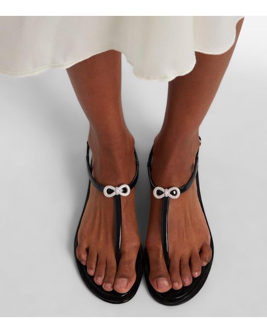 Mach & Mach Brown Riviera Embellished Thong Sandals
