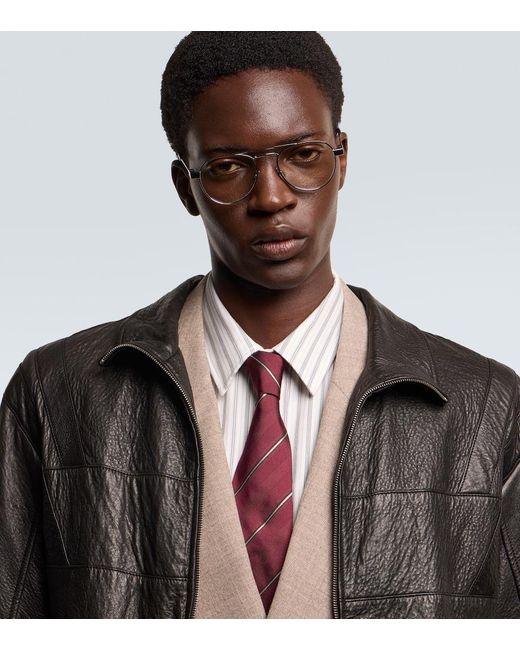 Saint Laurent Metallic Sl 808 Opt Aviator Glasses for men