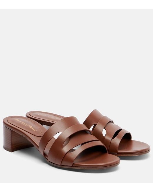 Gianvito Rossi Brown Nora Leather Mules