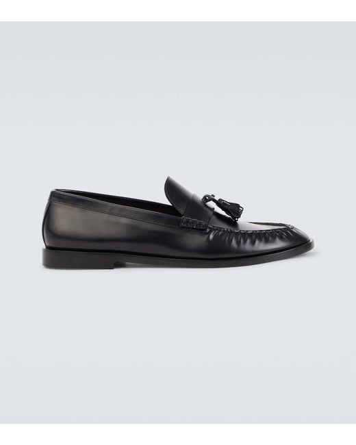 The Row Black Tassel-Embellished Loafers for men