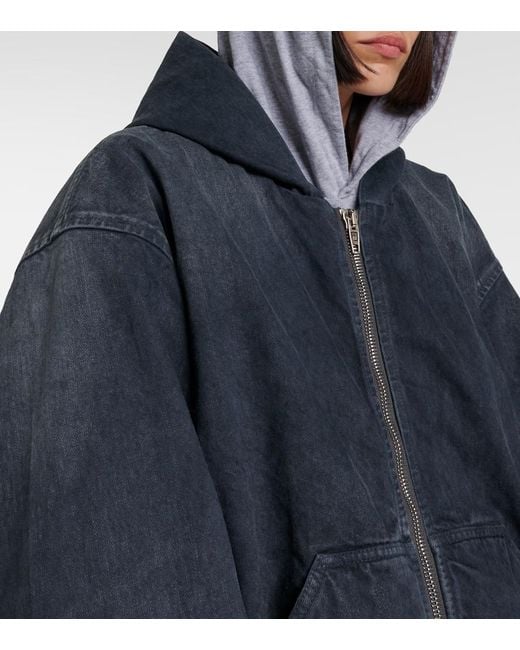 Balenciaga Blue Bomberjacke Aus Baumwolle