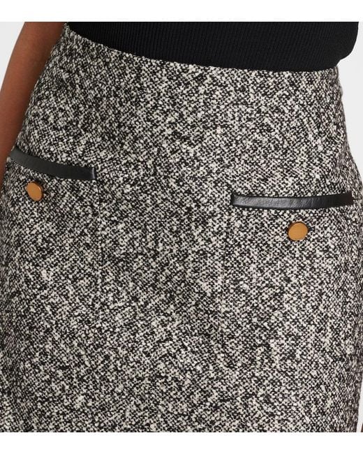 Max Mara Gray Cosa Wool-Blend Tweed Miniskirt