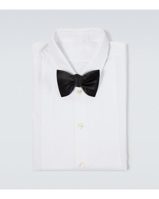 Brunello Cucinelli Black Silk And Cotton Satin Bow Tie for men